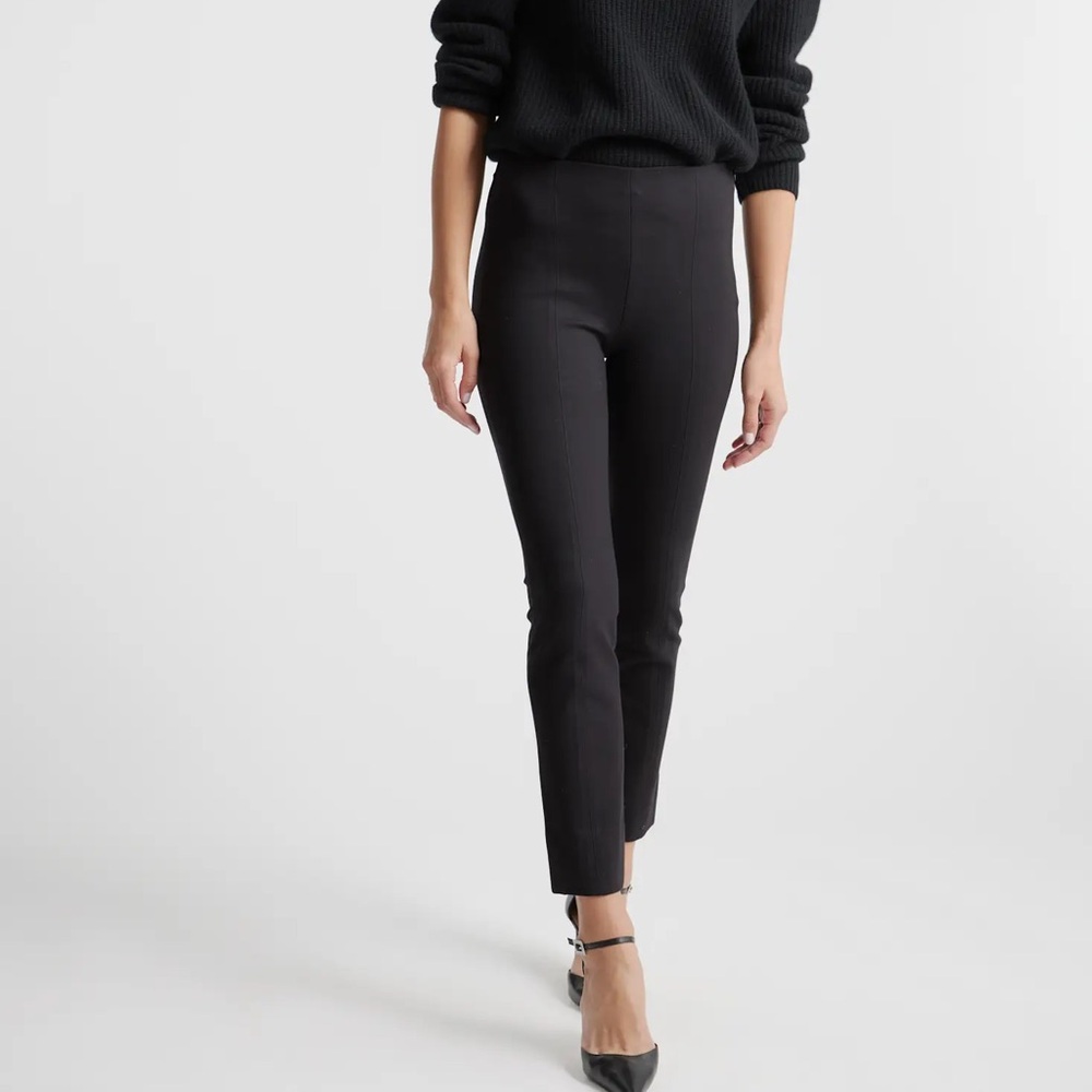 NWT Quince Black Business pants Ultra-Stretch Ponte Pintuck Ankle Pants 🌀